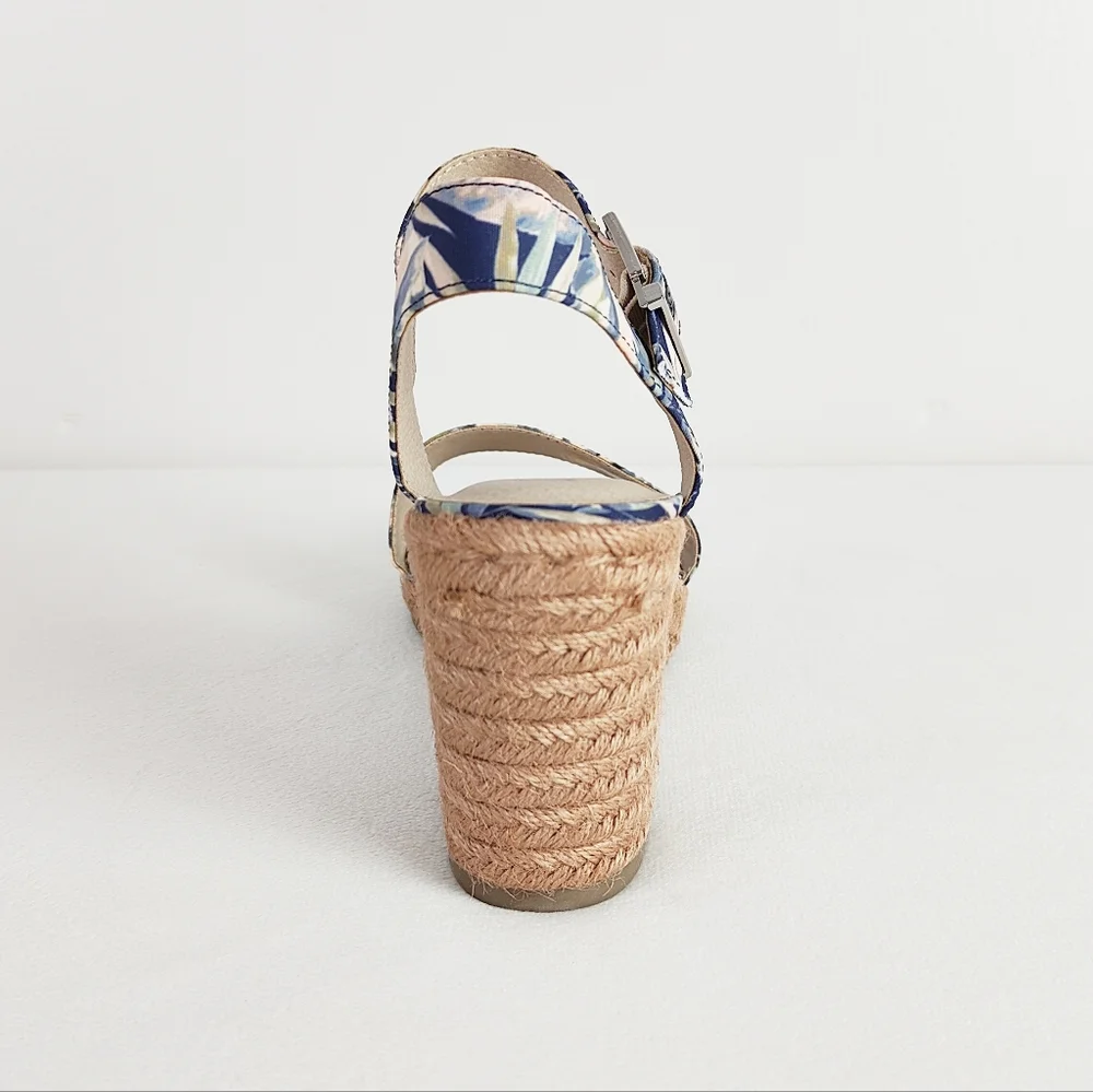 NEW! LifeStride Wedge Sandals Tango 2 Espadrilles Size 10 Heels Straw Woven Open